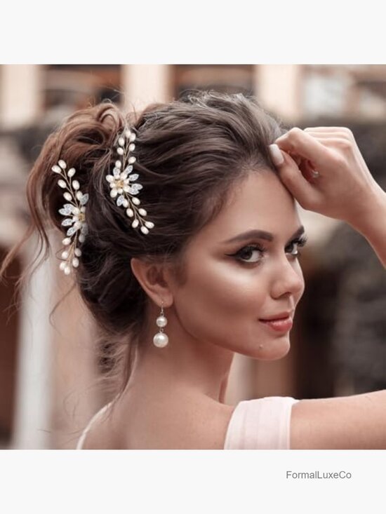 48Pc Wedding Hair Accessories Set with Pearl Pins & Comb